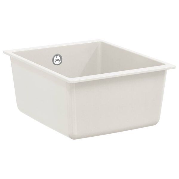 vidaXL Vask Hvit 370 x 460 mm 80% kvarts og 20% harpiks