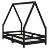 vidaXL Barnesengeramme svart 80x160 cm heltre furu