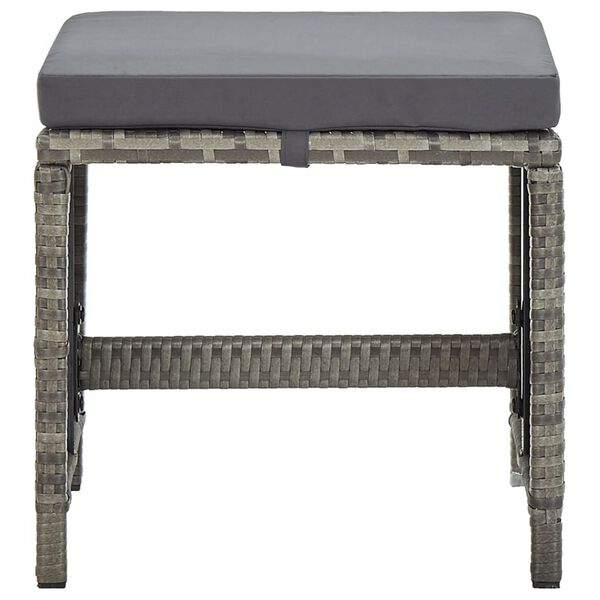 vidaXL Hagekrakker med puter 4 stk polyrotting grå