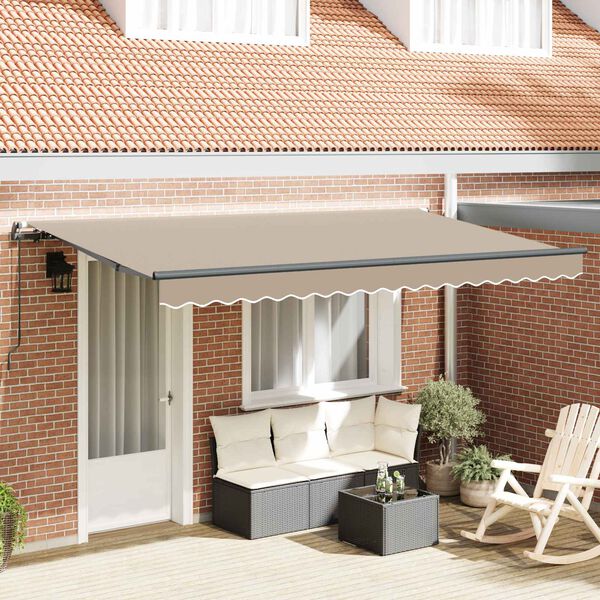 vidaXL Innvendbar Markise Beige 400 x 200 cm stoff