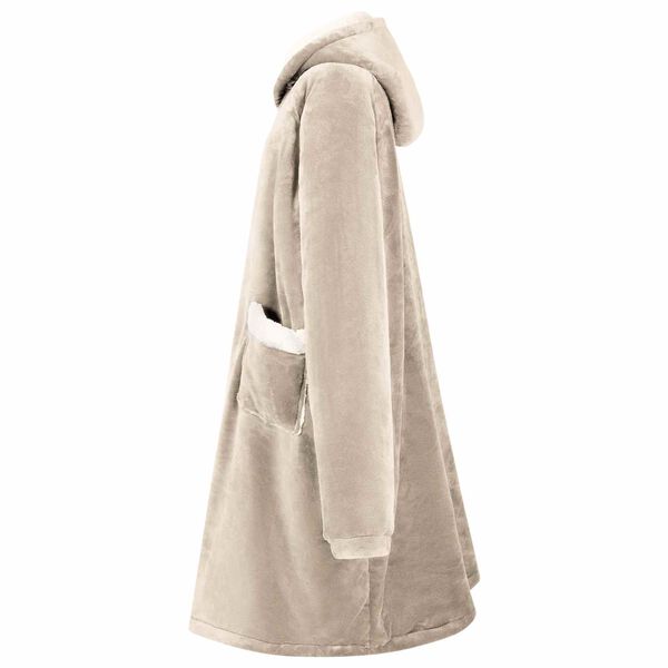 vidaXL Teppe-hettegenser Beige L Fleece og Flanell
