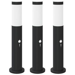 vidaXL Pullertlys med sensor 3 stk 50 cm rustfritt st&aring;l IP44