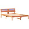 vidaXL Sengestamme med hodegjerde Vokset Brun 140 x 190 cm Massiv furu