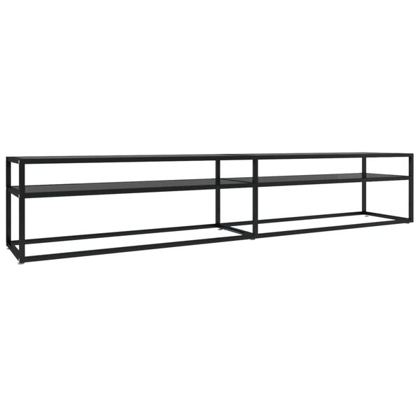 vidaXL TV-benk svart 220x40x40,5 cm herdet glass