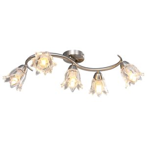 vidaXL Taklampe gjennomsiktige glasskjermer for 5 E14 lysp&aelig;rer tulipan
