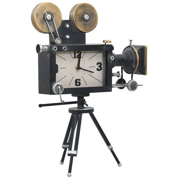 vidaXL Bordklokke svart 34x18x47 cm jern og MDF