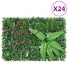 &nbsp;vidaXL Gjerde med kunstige planter&nbsp;24 stk gr&oslash;nn 40x60 cm
