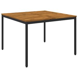 vidaXL Hage middagsbord Naturlig og svart 110 x 108,5 x 75 cm