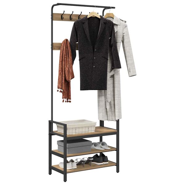 vidaXL Kleshenger Artisan Eik 75 x 34 x 184 cm Konstruert tre