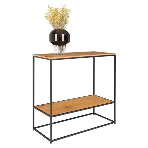 House Nordic Konsollbord Avery med 2 hyller eik og svart