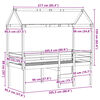 vidaXL Høyseng med tak voksbrun 90x200 cm heltre furu