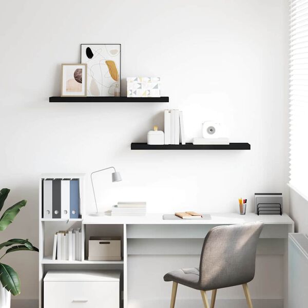 vidaXL Flytende vegghyller 2 stk svart 90x23,5x3,8 cm MDF