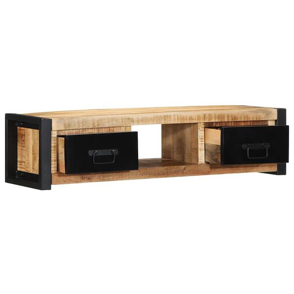 vidaXL TV-benk 100x30x25 cm grovt heltre mangotre
