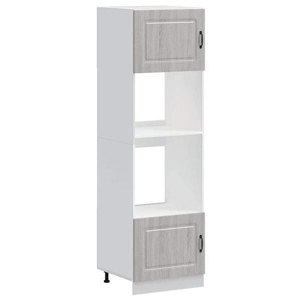 vidaXL Ovnskap 2 stk Kalmar gr&aring; sonoma konstruert tre