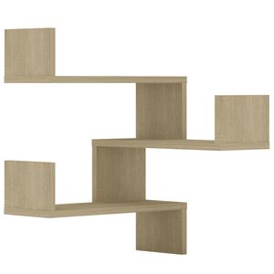 vidaXL Veggmonterte hj&oslash;rnehyller 2 stk sonoma eik 40x40x50 cm sponplate