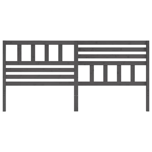 vidaXL Sengegavl gr&aring; 206x4x100 cm heltre furu