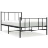 vidaXL Sengeramme i metall med hode- og fotgavl svart 100x190 cm