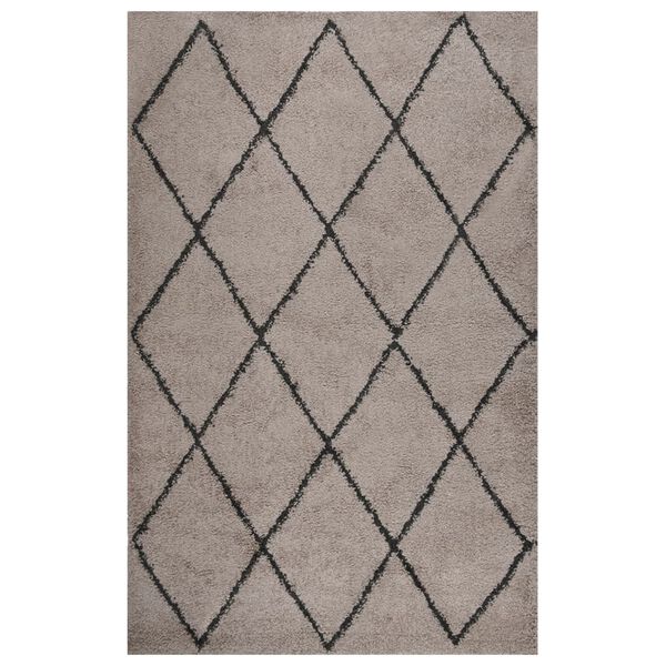 vidaXL Flossteppe med lang luv beige og antrasitt 200x290 cm