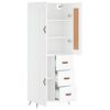 vidaXL Highboard hvit 69,5x34x180 cm konstruert tre