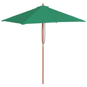 vidaXL Parasoll med trestang 150x200 cm gr&oslash;nn