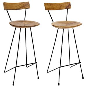 vidaXL Barkrakker 2 stk heltre teak