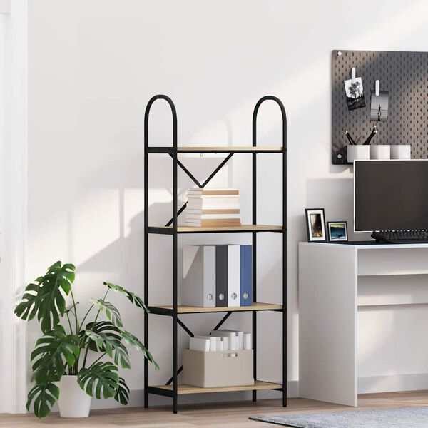 vidaXL Bokhylle Sonoma eik 60 x 30 x 146 cm Konstruert tre