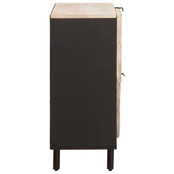 vidaXL Serviesskap Hvit Vask Finish 80 x 33 x 75 cm Massiv mango tre