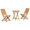 vidaXL Sammenleggbart Bistrosett 3 pcs Brun Solid akasietre