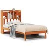 vidaXL Seng med bokhylle uten madrass voksbrun 75x190 cm heltre furu