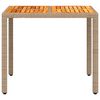 vidaXL Hagebord beige 90x90x75 cm polyrotting akasie