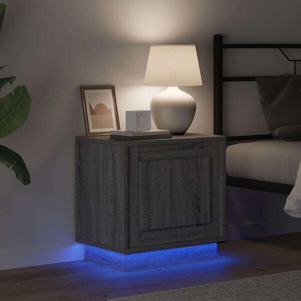 vidaXL Nattbordskap Gr&aring; 44 x 34,5 x 45 cm Konstruert tre