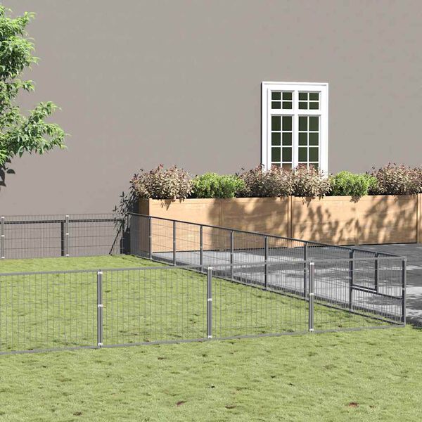 vidaXL Hundeg&aring;rd s&oslash;lv 80 m&sup2; st&aring;l