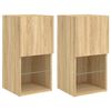 vidaXL TV-benker med LED-lys 2 stk sonoma eik 30,5x30x60 cm