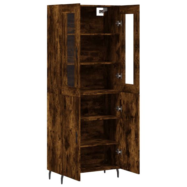 vidaXL Highboard r&oslash;kt eik 69,5x34x180 cm konstruert tre