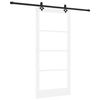 vidaXL Skyved&oslash;r Hvit 93 x 202 cm Massivt furutre og glass