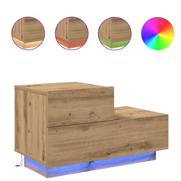 vidaXL Nattbordskap Artisan Eik 70 x 36 x 40,5 cm Konstruert tre