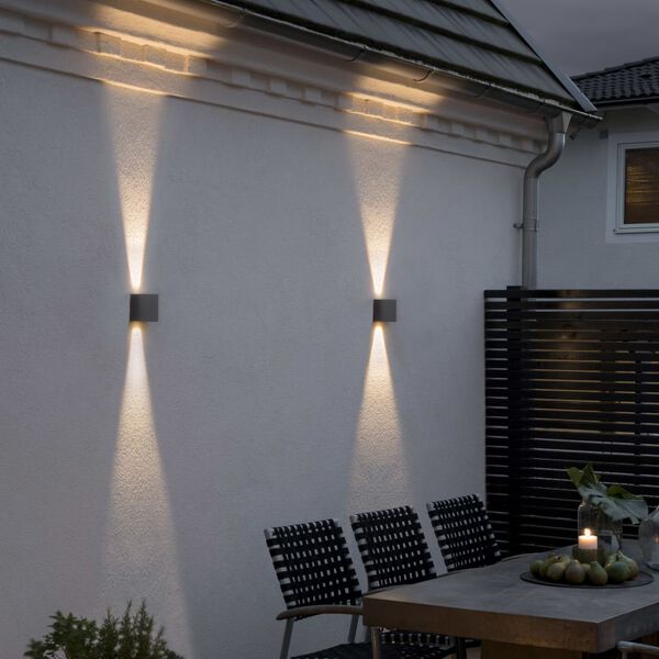 KONSTSMIDE LED-vegglampe Chieri 2x6W antrasitt
