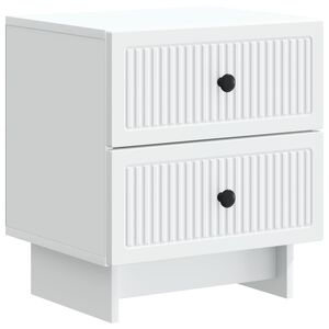 vidaXL Nattbordskap med skuff Hvit 43 x 34,5 x 47,5 cm Konstruert tre