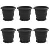 vidaXL Plantepotter 6 pcs Svart &Oslash; 30 x 25 cm Plast