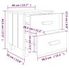 vidaXL Nattbord HAMAR 2 stk lysegrå 40x35x44,5 cm heltre