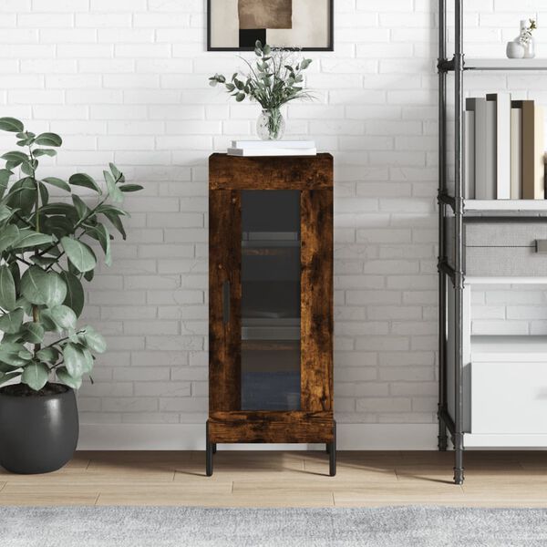 vidaXL Skjenk r&oslash;kt eik 34,5x34x90 cm konstruert tre