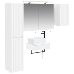 vidaXL Baderomsinnredningssett 5 pcs Hvit Konstruert tre og glass