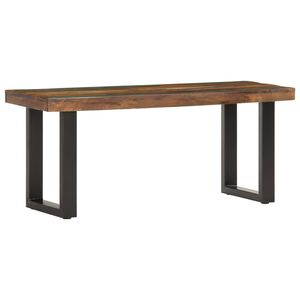 vidaXL Benk 110 cm gjenvunnet heltre og st&aring;l