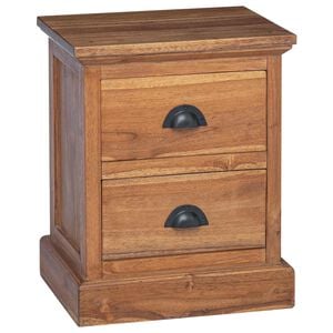 vidaXL Nattbord med skuff Naturlig 40 x 30 x 50 cm Massivt Teaktre