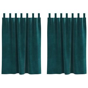 vidaXL Blendingsgardiner 2 pcs M&oslash;rkegr&oslash;nn 140 x 140 cm Fl&oslash;yel
