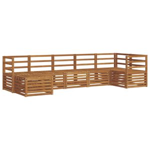 vidaXL Seksjonssofa Sett 7 pcs Naturlig Solid akasietre