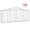 vidaXL Gabionkurver buede 40 stk 200x50x80/100 cm galvanisert jern