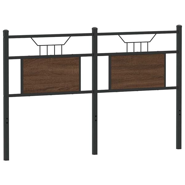 vidaXL Hodegavl brun eik 137 cm konstruert tre og st&aring;l