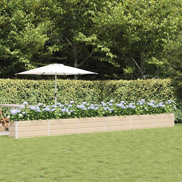 vidaXL Plantekassed Elfenben 480 x 50 x 45 cm Galvanisert St&aring;l