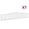 vidaXL Gabionkurver buede 7 stk 400x30x60/80 cm galvanisert jern